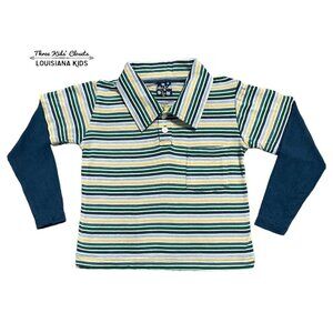 Kickee Pants 18-24m Bamboo Striped Layered Polo Shirt